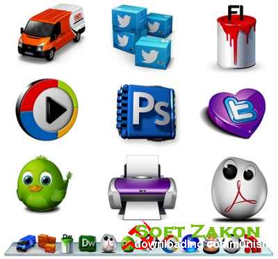 300 icons for RocketDock 1.3.5 by SVLeon [Multi/]