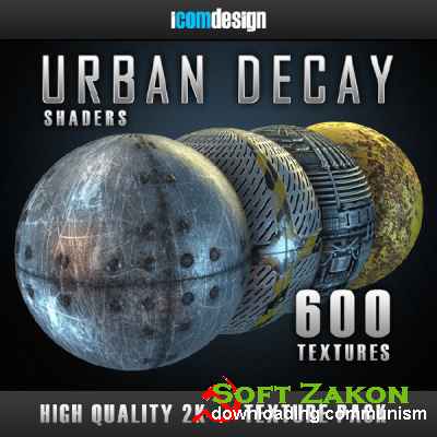 Gumroad  Urban Decay Shader Pack (physical) for Element 3D